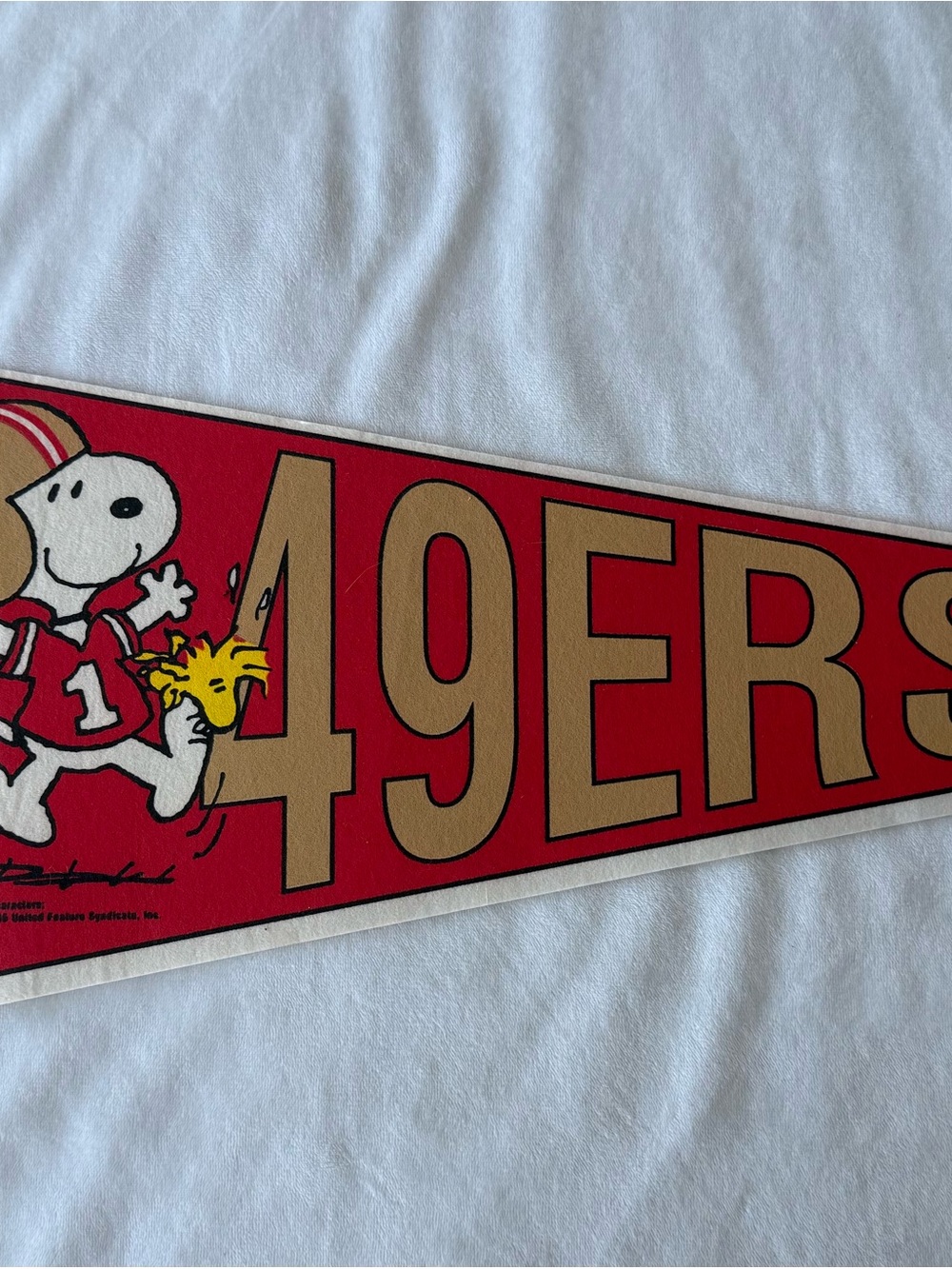 Vintage San Francisco 49ERS Red & Gold Pennant - Snoopy